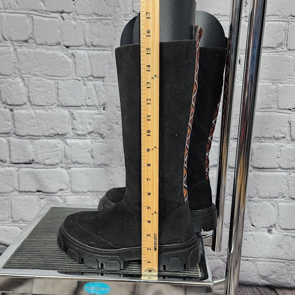 Farm Rio Black Faux Suede Calf Height Full Zip Boots, Women's 8 - Picture 13 of 15